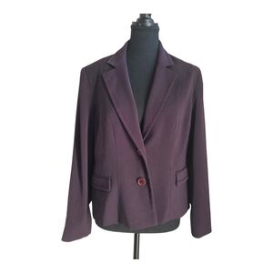Louben Chic Women's Blazer in Deep Purple With Top Stitching Size 10